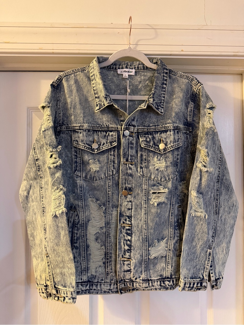 Macaron Distressed Denim Jacket - Picture 4 of 4